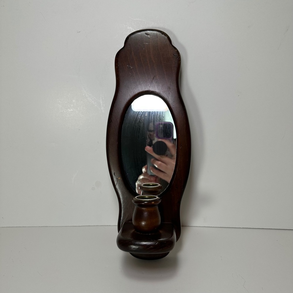 Vintage Charles Lesters Wood Wall Sconce Mirror‎ Candle Holder South Carolina